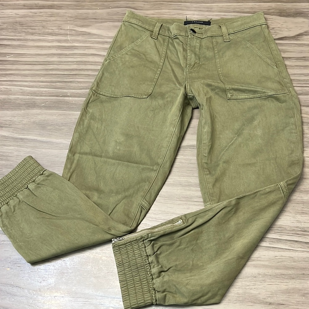J BRAND ARKIN GREEN ZIP ANKLE UTILITY JOGGER PANTS SIZE 26 - Picture 3 of 16